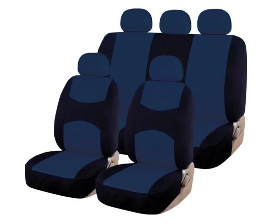 Чехлы для автомобильных сидений KRAFT CASUAL универсальные, полиэстер, черно-синие KT 835612 