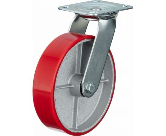 Колесо поворотное (200 мм; игольчатый подшипник; грузоподъемность 350 кг; чугун; полиуретан) СТЕЛЛА-ТЕХНИК N29200CPU 