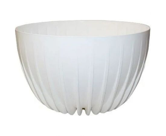 Пластиковый горшок с вкладкой liveingreen МИСКА СИГМА белый, диаметр 30 см, высота 16 см, 7.9 л СИ вкМ30-10 