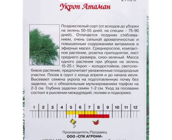 Семена Агрони Укроп АТАМАН 3875 – изображение 2