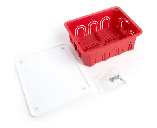 Монтажная коробка STEKKER EBX30-01-1-20-120 для сплошных стен, с крышкой, 120*92*45мм, IP20, красный (GE41008) 49005 – изображение 2