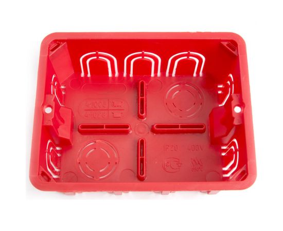 Монтажная коробка STEKKER EBX30-01-1-20-120 для сплошных стен, с крышкой, 120*92*45мм, IP20, красный (GE41008) 49005 – изображение 3