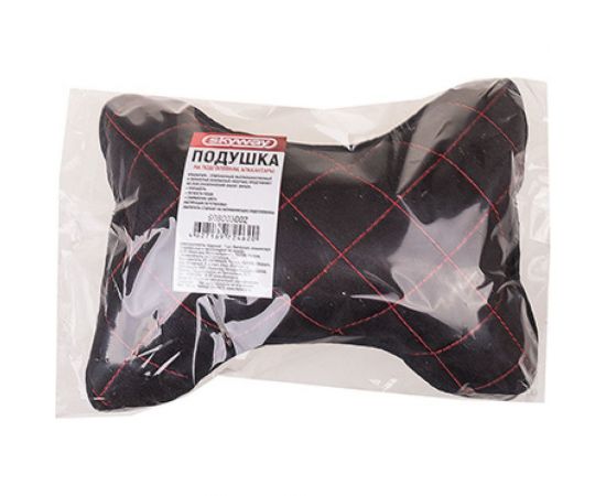 Подушка SKYWAY на подголовник EXPENSIV алькантара Черная S08003002 – изображение 3