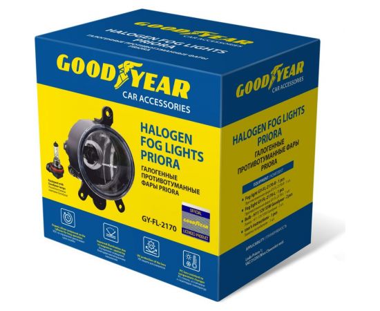 Противотуманные фары Goodyear GY-FL-2170-R галогенные, Priora, с лампами, H11, 12 В GY-FL- GY019003 – изображение 3