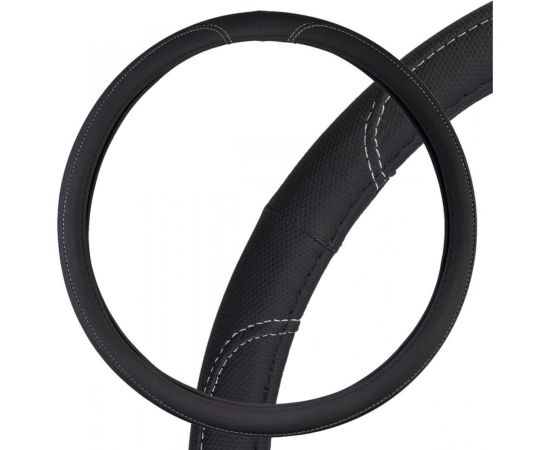 Оплетка SKYWAY Large-2 3XL, черная с серой прострочкой, экокожа S01102493 