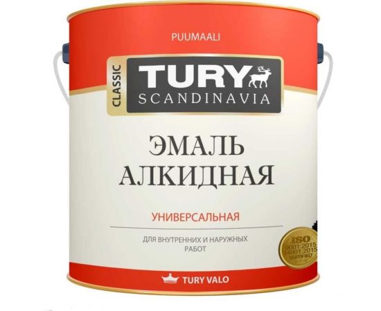 Алкидная эмаль TURY ПФ-115 светло-серая, 2.4 кг 00020011830 