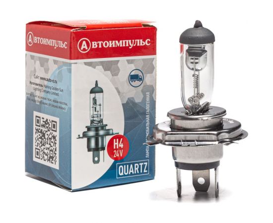 Галогенная автолампа Autoimpuls QUARTZ H4, 12 В, 100/90W, P43t 09.1750 