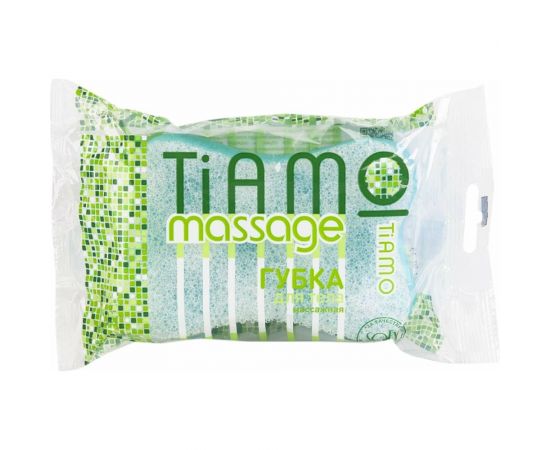Губка для тела TIAMO Massage КОМФОРТ поролон+массаж 7714 