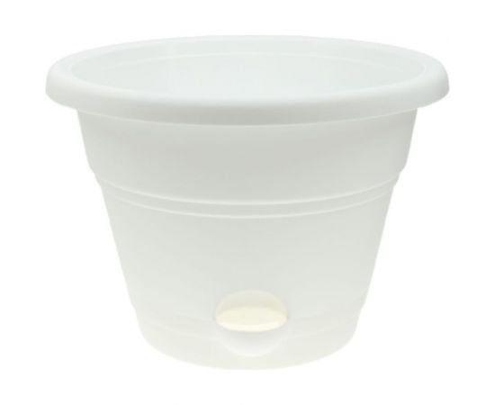 Кашпо с поддоном ФлораПласт Венеция 24 белое, 4 л 000927 