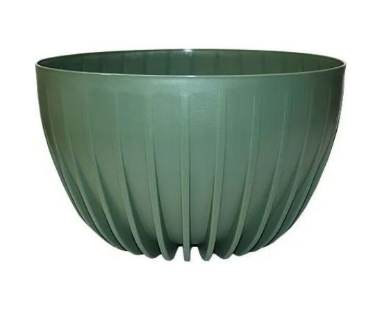 Пластиковый горшок с вкладкой liveingreen МИСКА СИГМА нефрит, диаметр 30 см, высота 16 см, 7.9 л СИ вкМ30-32 