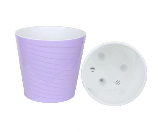 Пластиковый горшок liveingreen Эйс ��аванда/белый, 5 л, диам. 21 см, высота 19.5 см, с вставкой ЭС21-21 