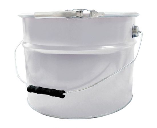 Ведро Тара.ру металл, 10 л, с крышкой, с обручем, белое 21235 