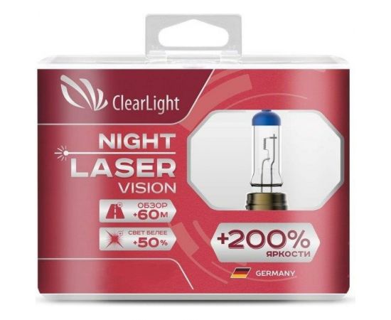Комплект ламп Clearlight H4 12V-60/55W Night Laser Vision +200% Light, 2 шт. MLH4NLV200 