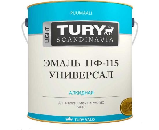 Эмаль TURY Универсал ПФ-115 красно-коричневая, 2.4 кг 00020012115 
