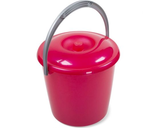 Ведро Martika Соло 7 л, с крышкой, перламутровое красное С632ККРА 