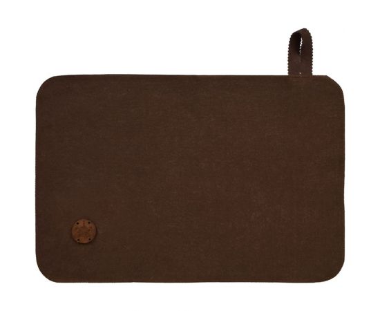 Коврик Банные Штучки коричневый с деревянным логотипом, войлок 100% 41418 