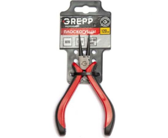 Плоскогубцы мини Ladina GREPP никелированные, авторазжим, двухкомпонентная рукоятка, 120 мм 205-130 