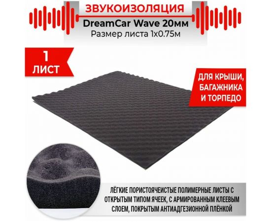Шумопоглащающий материал Dreamcar Wave 25, 1 лист WD-25M-S075100 – изображение 2