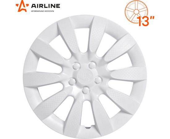 Колесные колпаки Airline 13"" Торнадо, белые, карбон, комплект 2 шт. AWCC-13-08 – изображение 2
