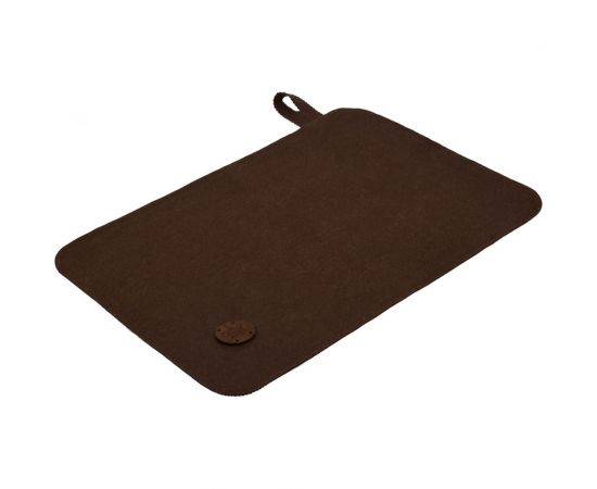 Коврик Банные Штучки коричневый с деревянным логотипом, войлок 100% 41418 – изображение 2
