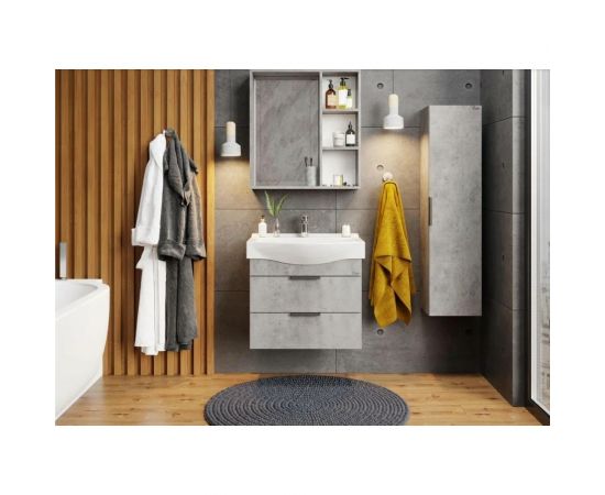 Подвесная тумба с раковиной Onika ДЕВИС бетон чикаго 65.13 106546 – изображение 2