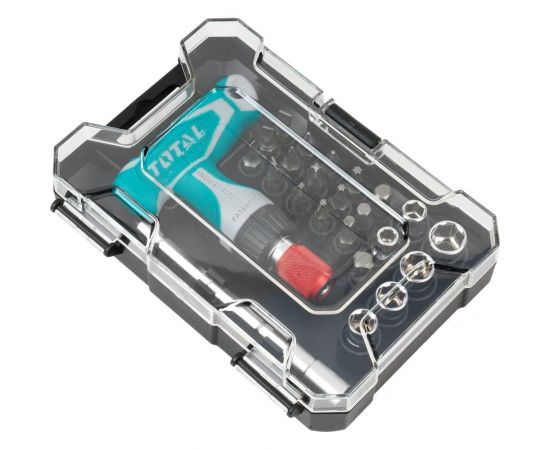 Т-образная реверсивная отвертка с насадками 18 шт. TOTAL TACSD30186 – изображение 3