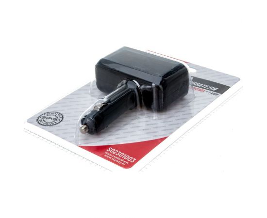 Разветвитель прикуривателя SKYWAY 2 гнезда + USB черный, предохранитель 5 А, USB 1 A S02301003 – изображение 4