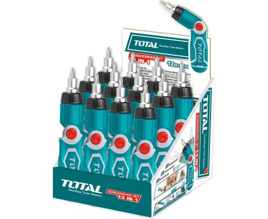 Отвертка реверсивная с насадками 13 в 1 TOTAL TACSD30136 – изображение 5