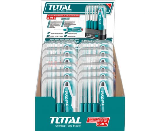 Отвертка со сменными насадками 9 шт. TOTAL THT250906 – изображение 5