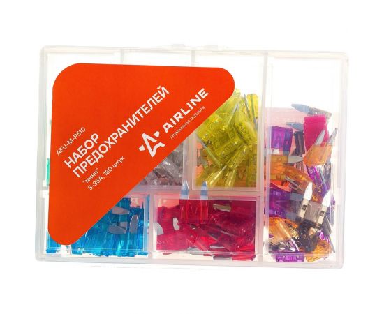 Предохранители Airline мини в пластиковой коробке 180 шт. 5-35 А AFU-M-P510 