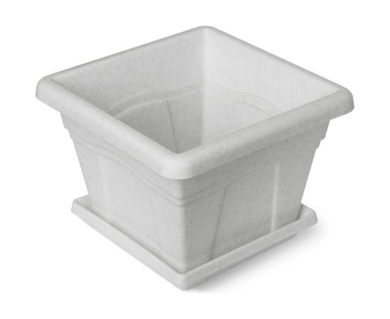 Горшок с поддоном Martika Квадро 8.1 л, 28x28 см, мрамор С164М 