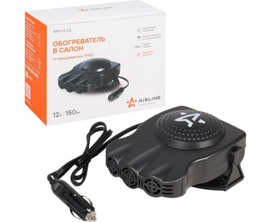 Обогреватель в салон от прикуривателя Airline ТРИО 12В 150Вт AAH-12-02 