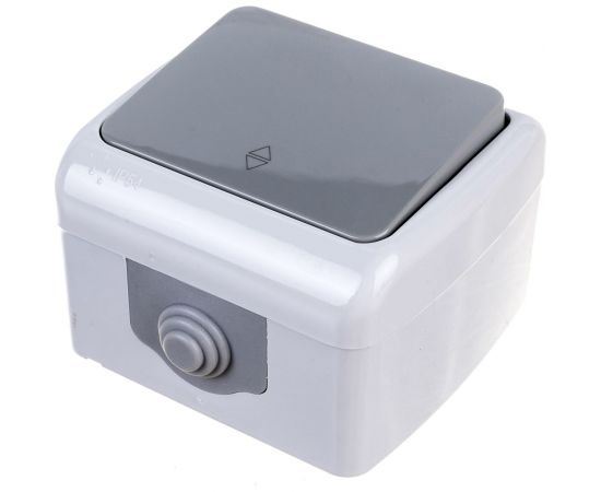 Проходной выключатель EKF Мурманск 1-клавишный 10А IP54 серый 803739 