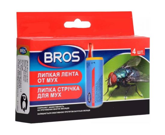 Липкая полоска от мух BROS специальный объемный рисунок, 5 шт 700199 