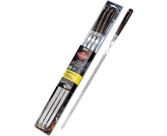 Набор шампуров Forester большие, 6 шт., с деревянными ручками RZ-60WL 