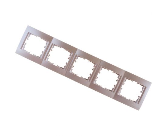 Пятиместная горизонтальная рамка LEZARD KARINA б/ вст жемчужно-белый перламутр 707-3000-150 