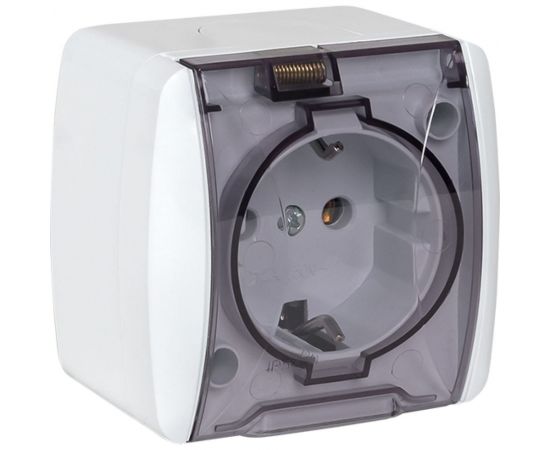 1-местная розетка EKF Владивосток 16А с заземлением с прозрачной крышкой IP54 R16-029-30-54-T EQR16-029-30-54-T 