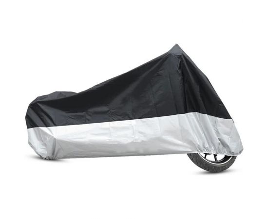 Чехол-тент AutoExpert на мотоцикл, черный-серебряный, 220x95x110 см MOTO-P-220 – изображение 2