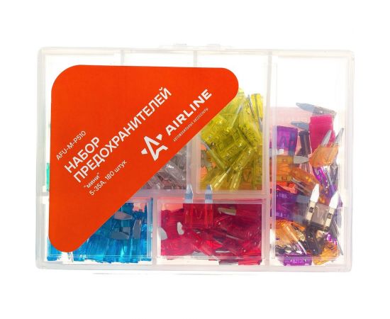 Предохранители Airline мини в пластиковой коробке 180 шт. 5-35 А AFU-M-P510 – изображение 2