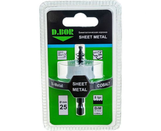Коронка биметаллическая SHEET METAL 25 мм D.BOR D-HS-BIM-SM-20-025 – изображение 3