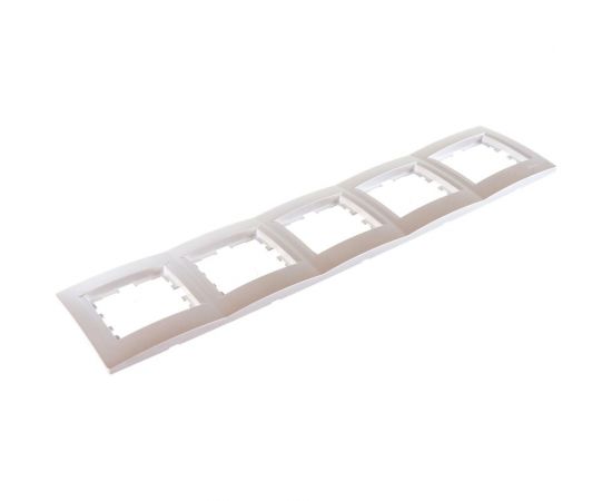 Пятиместная горизонтальная рамка LEZARD KARINA б/ вст жемчужно-белый перламутр 707-3000-150 – изображение 3