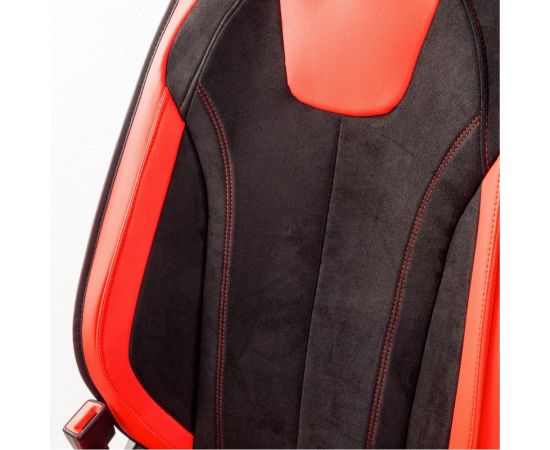 Каркасные 3D накидки на передние сиденья CarPerformance 2 шт., экокожа и алькантара CUS-3034 BK/RD – изображение 3