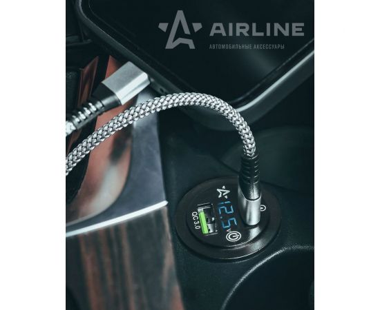 USB-розетка Airline встраиваемая, влагозащищенная, с 2 портами и вольтметр AEBJ202 – изображение 3