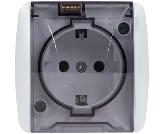 1-местная розетка EKF Владивосток 16А с заземлением с прозрачной крышкой IP54 R16-029-30-54-T EQR16-029-30-54-T – изображение 3