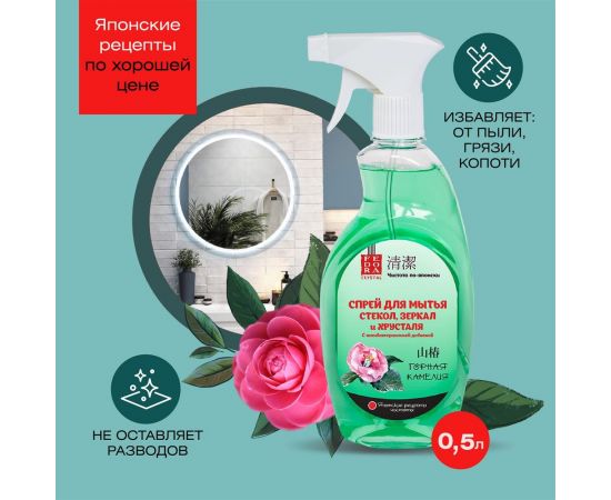 Средство для мытья стекол Fedora с ароматом горной камелии, 500 мл 494 – изображение 3