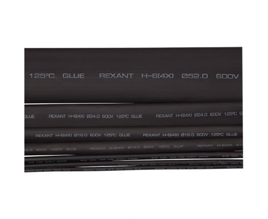 Клеевая термоусадка REXANT черная, 24.0/6.0мм, 4:1, 1м, 20 шт 23-2406 – изображение 3