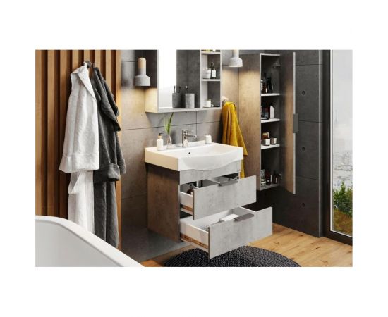 Подвесная тумба с раковиной Onika ДЕВИС бетон чикаго 65.13 106546 – изображение 4