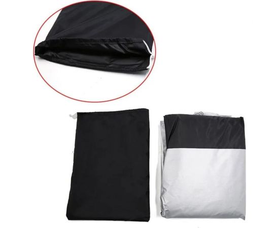 Чехол-тент AutoExpert на мотоцикл, черный-серебряный, 220x95x110 см MOTO-P-220 – изображение 4