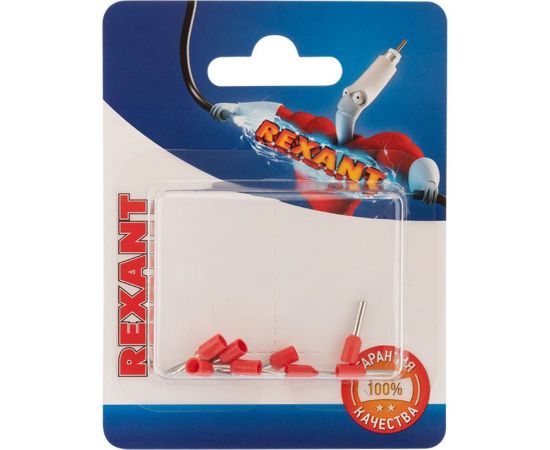 Штыревой втулочный изолированный наконечник REXANT F-8 мм 1 мм2 НШВи 1.0-8 красный 10 шт 06-0405-A – изображение 4