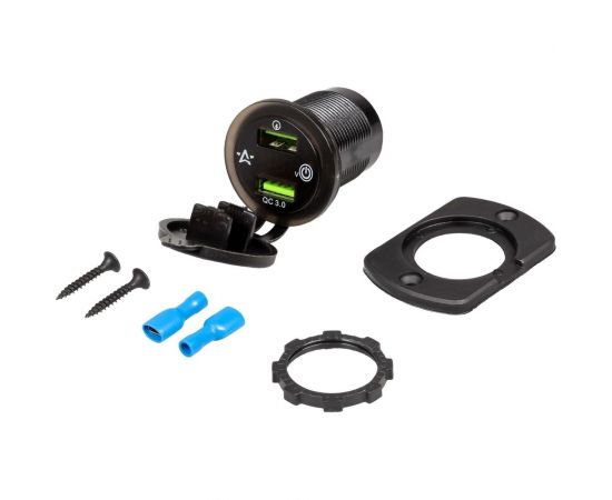 USB-розетка Airline встраиваемая, влагозащищенная, с 2 портами и вольтметр AEBJ202 – изображение 4